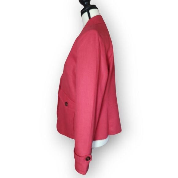 Vintage Tradition Linen Blend Raspberry Pink Blazer US 12P - Picture 7 of 11